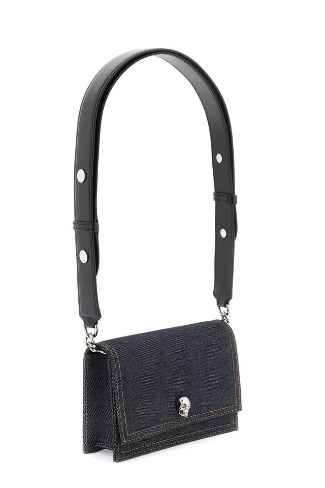 The Biker Small Skull Bag in Denim