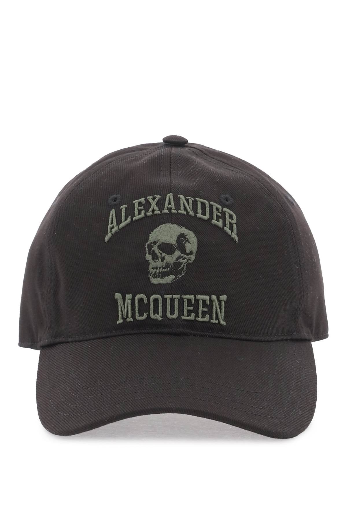 Varsity Skull Baseball Cap in Black