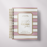 DAILY | City Stripes | Spiral Planner |  Custom Start Month |Pink