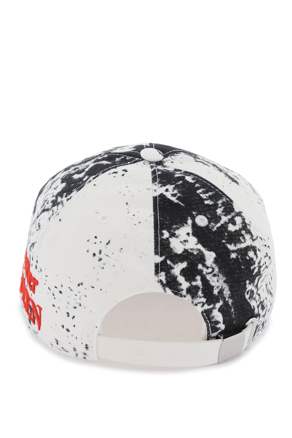 Printed Baseball Cap With Logo Embroidery in White