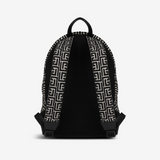 Two-Tone Jacquard Monogram Backpack in Black