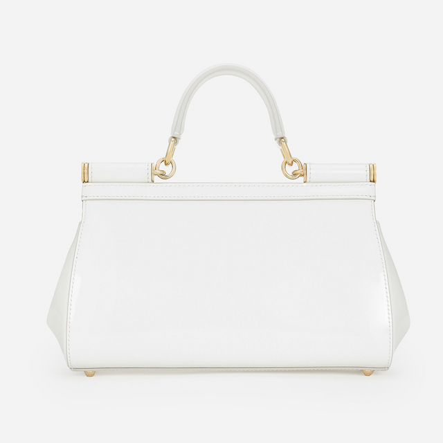 Sicily Elongated Small Handbag in Glossy White