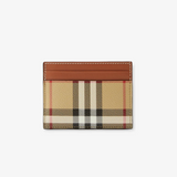 Burberry Check Card Holder in Tan