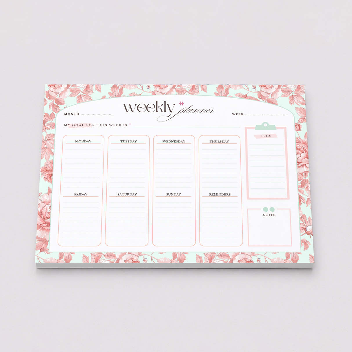 Weekly Planner Notepad - Light Marigolds - Peach - view 2