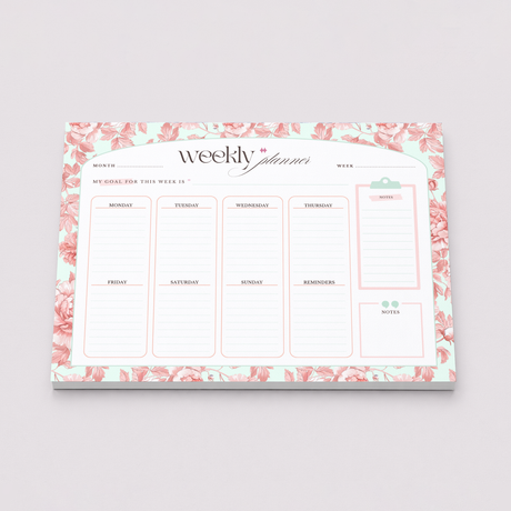 Weekly Planner Notepad | Light Marigolds | Peach