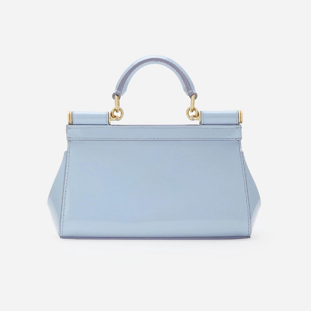 Sicily Small Handbag in Glossy Light Blue