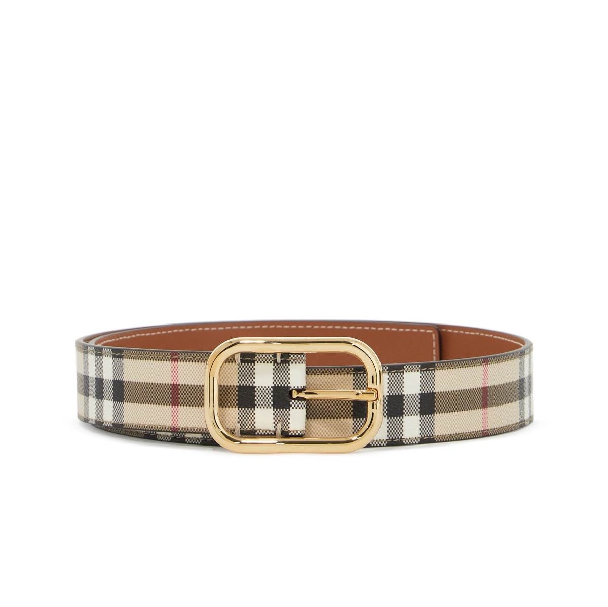 Checkered Fabric Belt With Coating