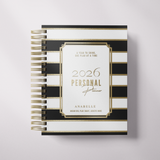 DAILY | City Stripes | Spiral Planner |  Custom Start Month |Black