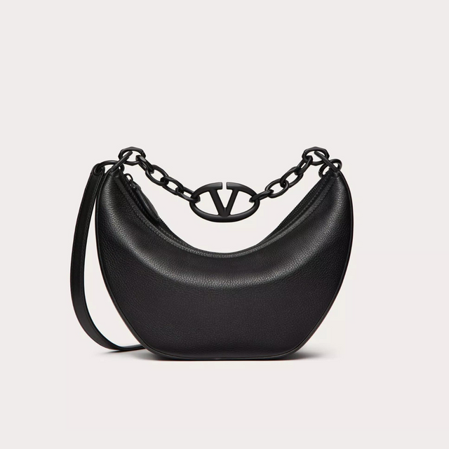 VLogo Moon Tone-on-Tone Small Hobo Bag