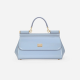 Sicily Elongated Small Handbag in Glossy Light Blue