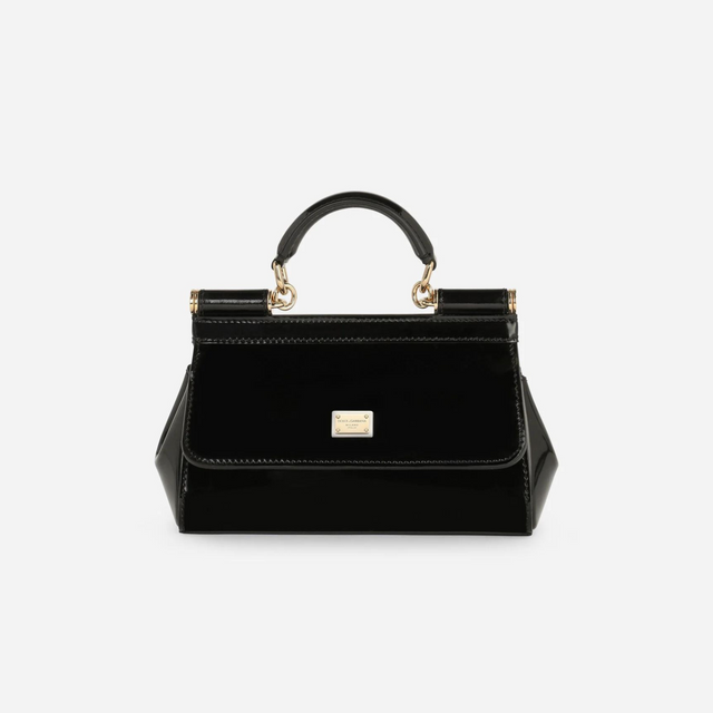 Sicily Small Handbag in Glossy Black