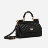 Sicily Quilted Small Handbag in Black