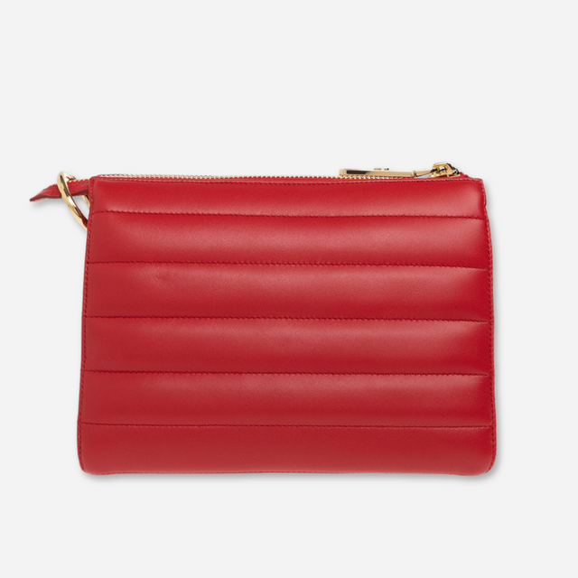 DG Logo Quilted Shoulder Bag in Red