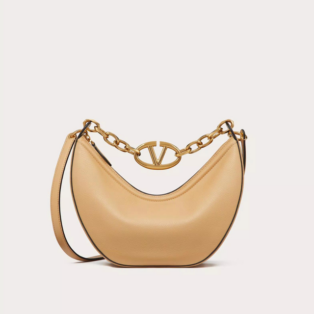 VLogo Moon Small Hobo Bag In Cappuccino Handbags VALENTINO - LOLAMIR