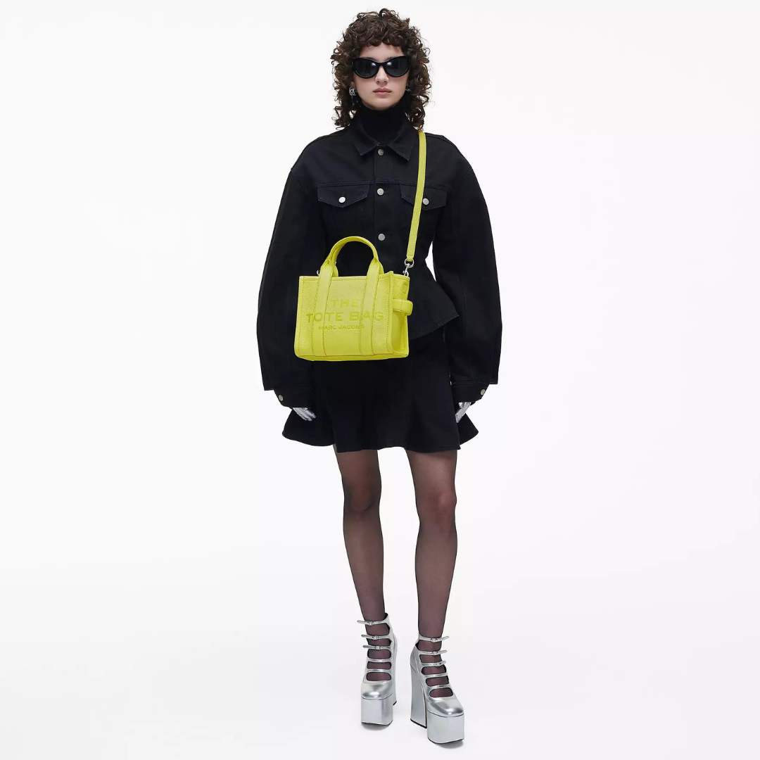 The Leather Small Tote Bag in Limoncello Handbags MARC JACOBS - LOLAMIR