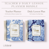 Teacher Planner 2026-2027, High School Lesson Plan, Spiral Hardcover, Academic Year, Teacher Gift Back to School, Blue Floral - view 7
