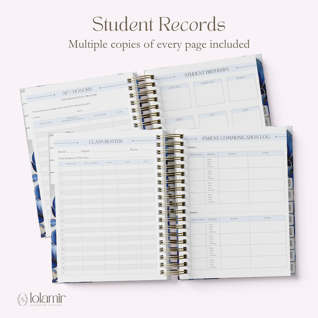 Teacher Planner 2026-2027, Monthly & Weekly High School Lesson Plan, Custom Spiral Hardcover, Academic Year, Back to School Teacher Gift - view 7