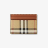Burberry Check Card Holder in Tan