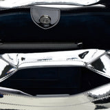 The Bow Small in Silver-tone metallic fabric Handbags ALEXANDER MCQUEEN - LOLAMIR