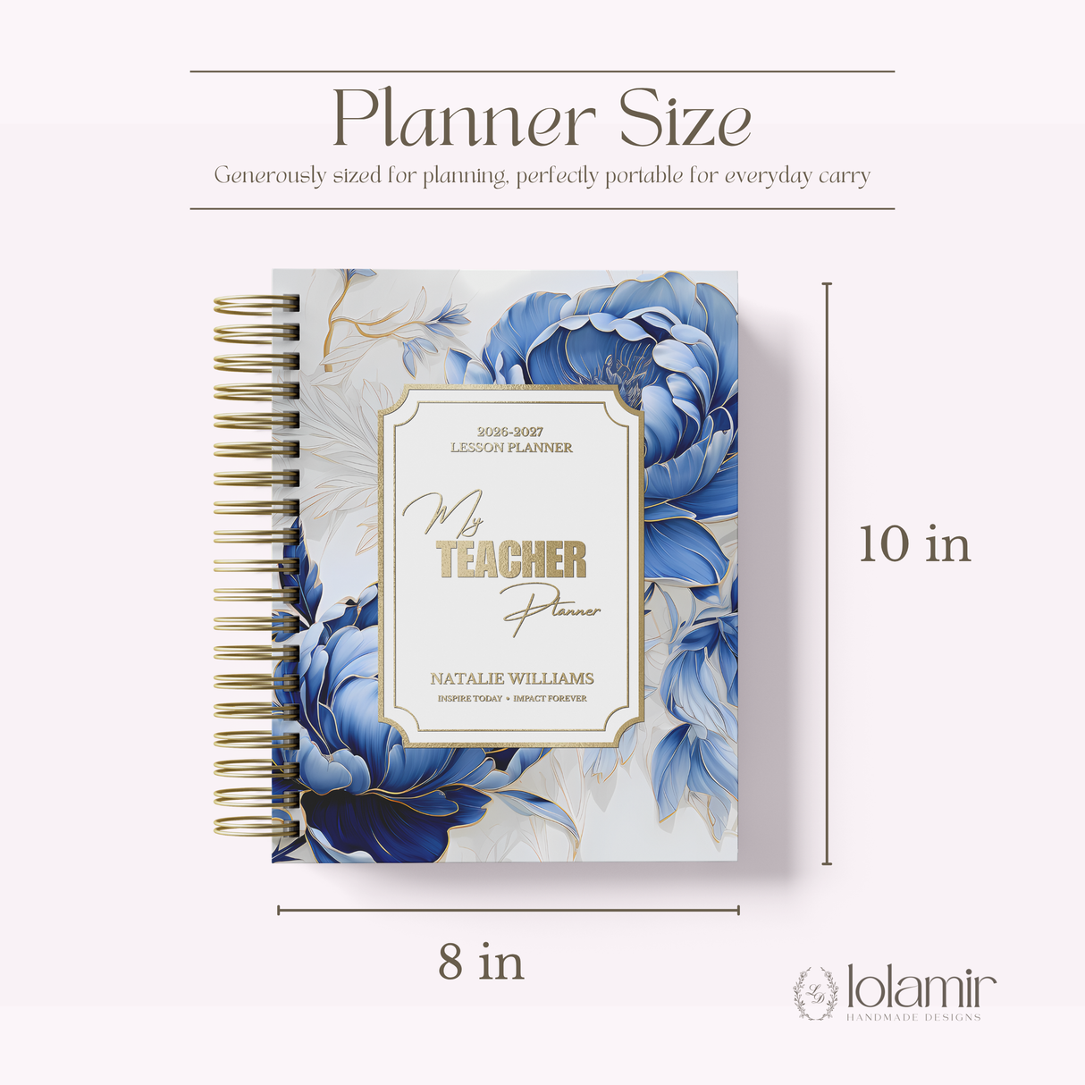 Teacher Planner 2026-2027, Monthly & Weekly High School Lesson Plan, Custom Spiral Hardcover, Academic Year, Back to School Teacher Gift size guide - view 16