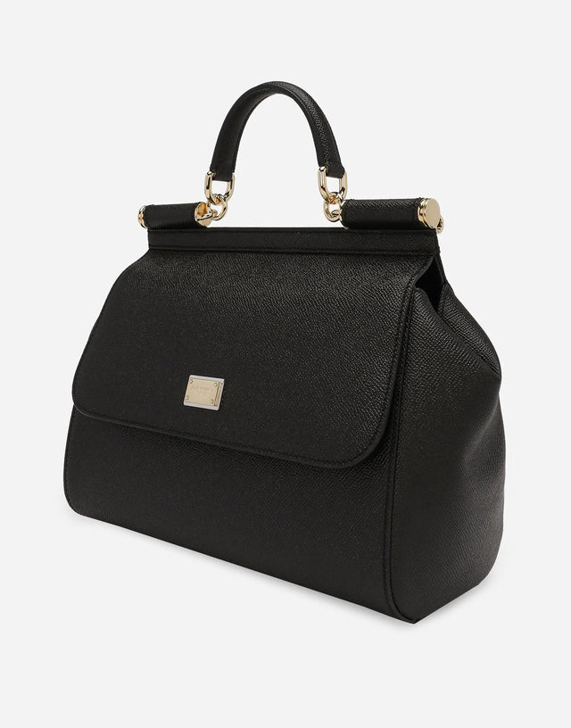 Sicily Large Handbag in Black Handbags DOLCE & GABBANA - LOLAMIR