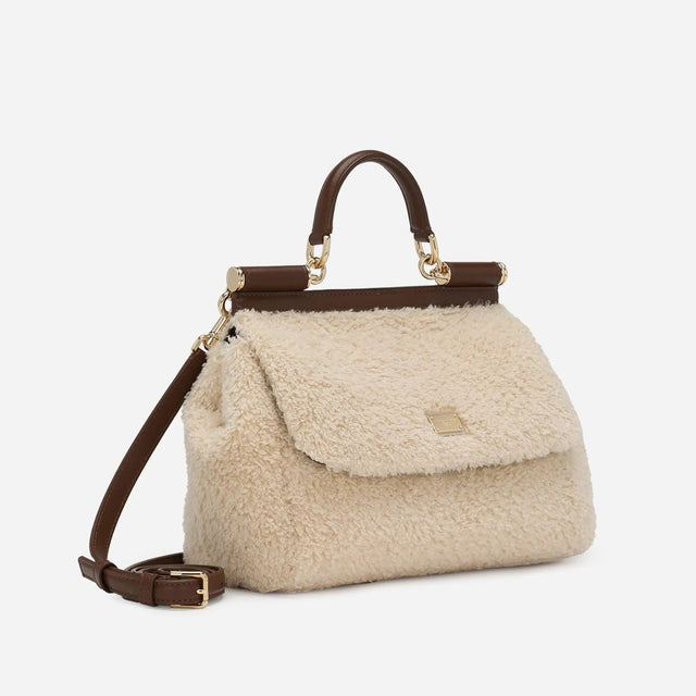 Sicily Fur Large handbag in Cream Handbags DOLCE & GABBANA - LOLAMIR