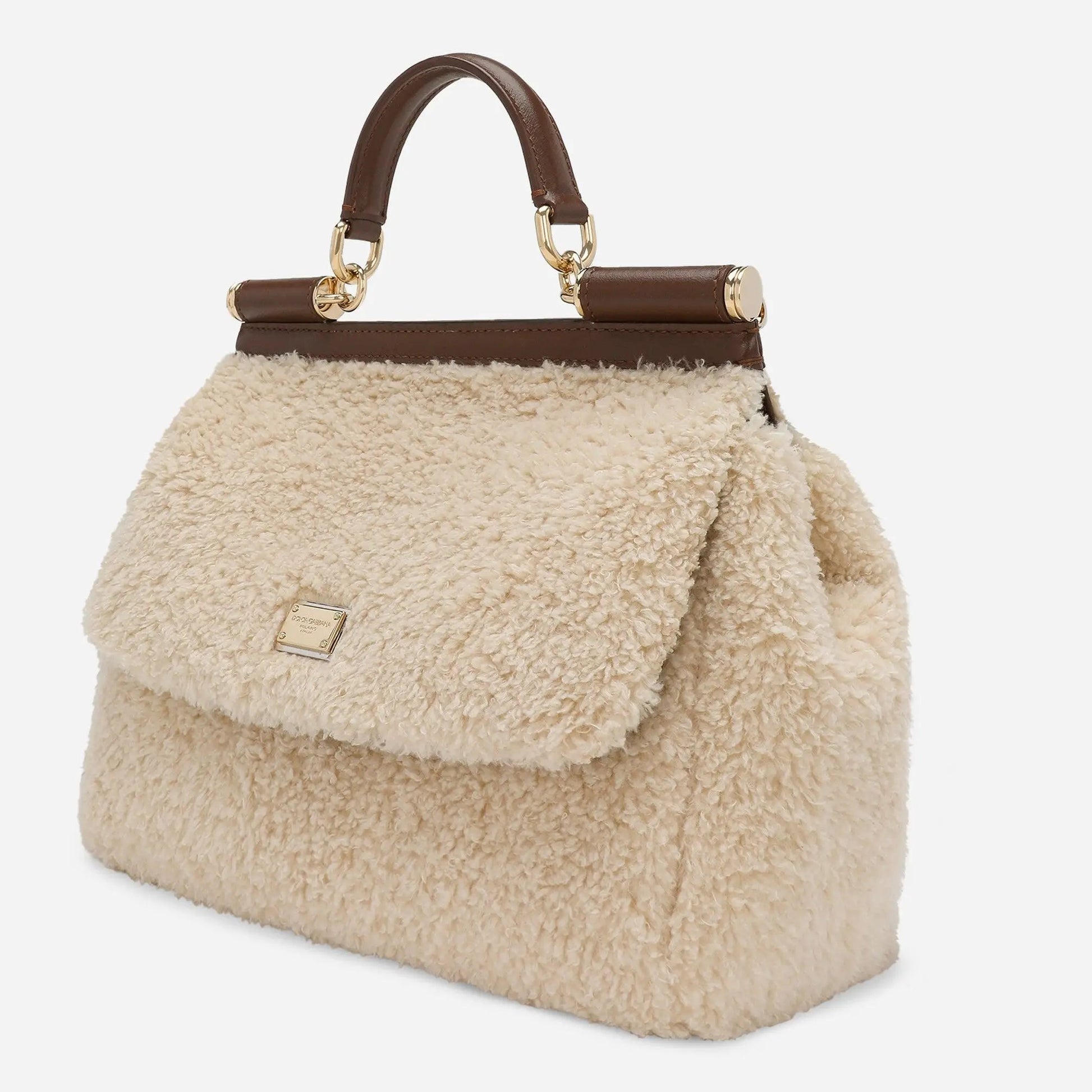 Sicily Fur Large handbag in Cream Handbags DOLCE & GABBANA - LOLAMIR
