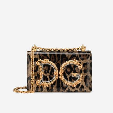 DG Girls Medium Shoulder Bag in Animal Print Handbags DOLCE & GABBANA - LOLAMIR