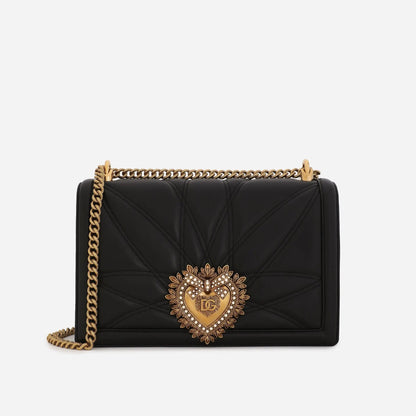 Devotion Quilted Large Shoulder Bag in Black Handbags DOLCE & GABBANA - LOLAMIR