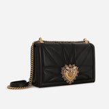 Devotion Quilted Large Shoulder Bag in Black Handbags DOLCE & GABBANA - LOLAMIR