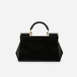 KIM D&G Sicily Small Handbag in Glossy Black/Gold Handbags DOLCE & GABBANA - LOLAMIR