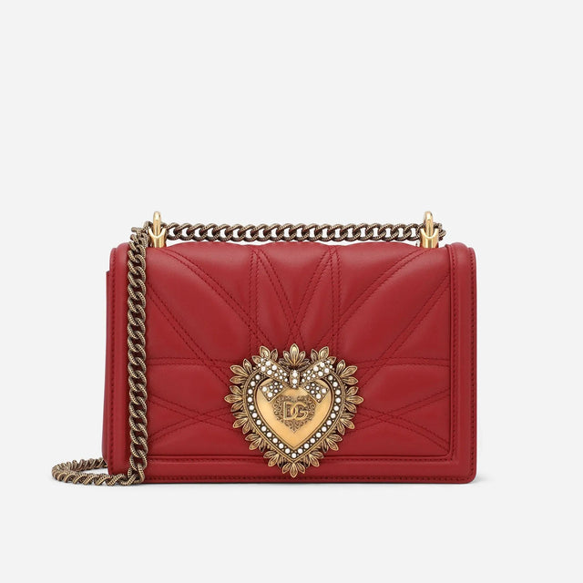 Devotion Quilted Medium Shoulder Bag in Red Handbags DOLCE & GABBANA - LOLAMIR