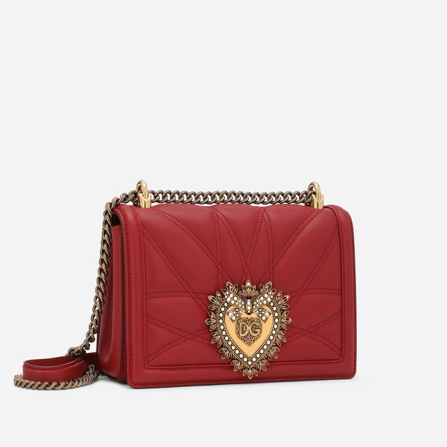 Devotion Quilted Medium Shoulder Bag in Red Handbags DOLCE & GABBANA - LOLAMIR