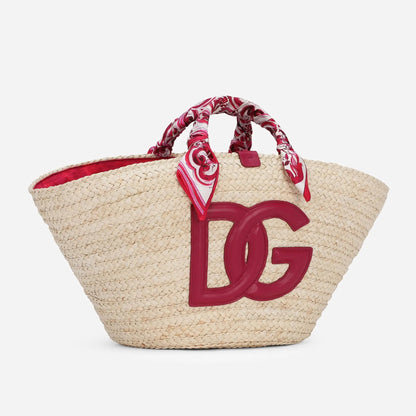 Kendra Medium Shopper in Natural/Red Handbags DOLCE & GABBANA - LOLAMIR
