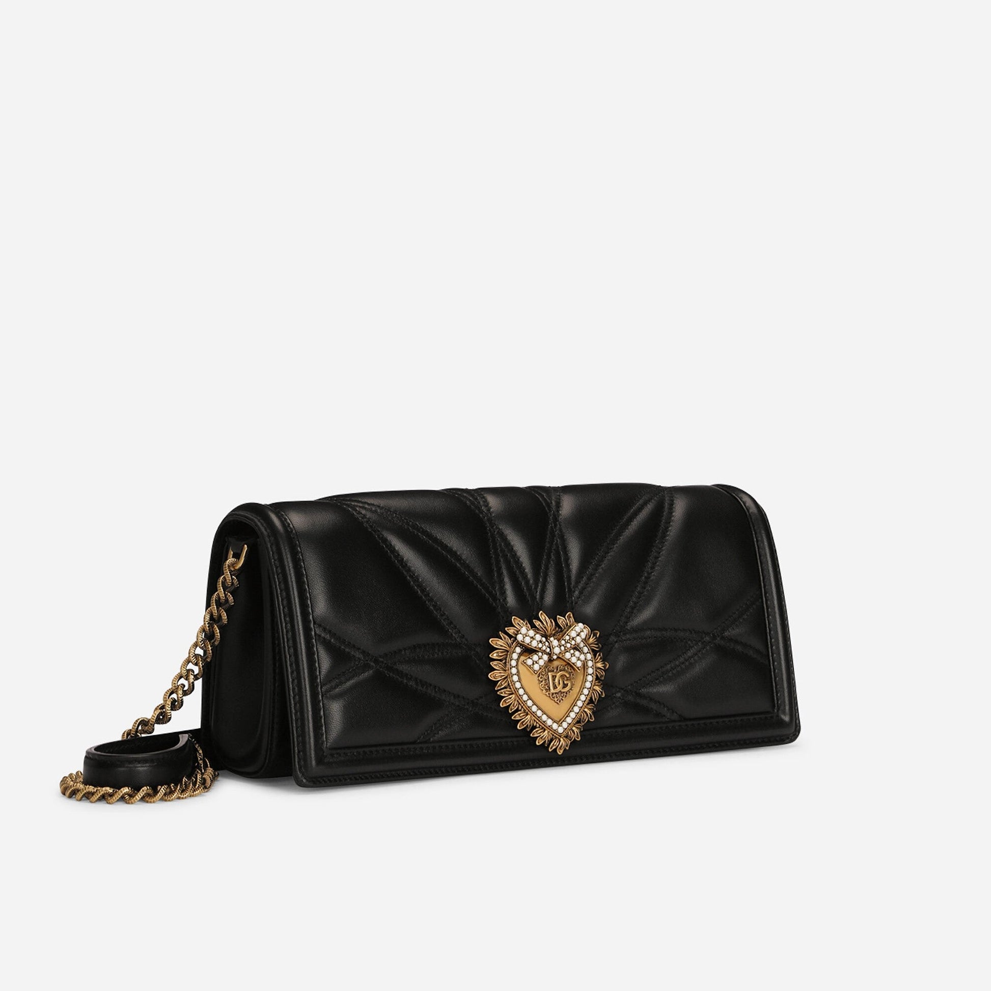 Devotion Quilted Leather Baguette Bag in Black Handbags DOLCE & GABBANA - LOLAMIR