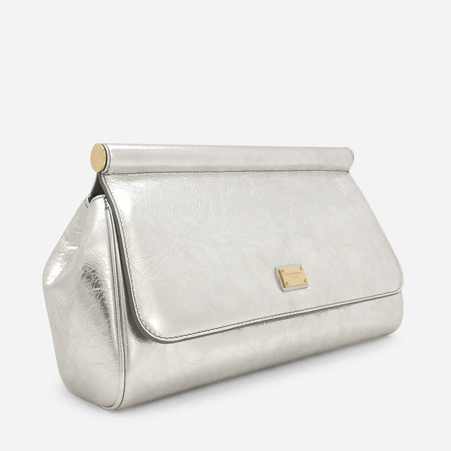 Sicily Clutch in Silver Handbags DOLCE & GABBANA - LOLAMIR