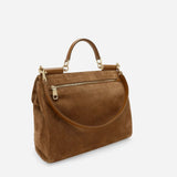 Sicily Large Suede Soft Bag in Brown Handbags DOLCE & GABBANA - LOLAMIR