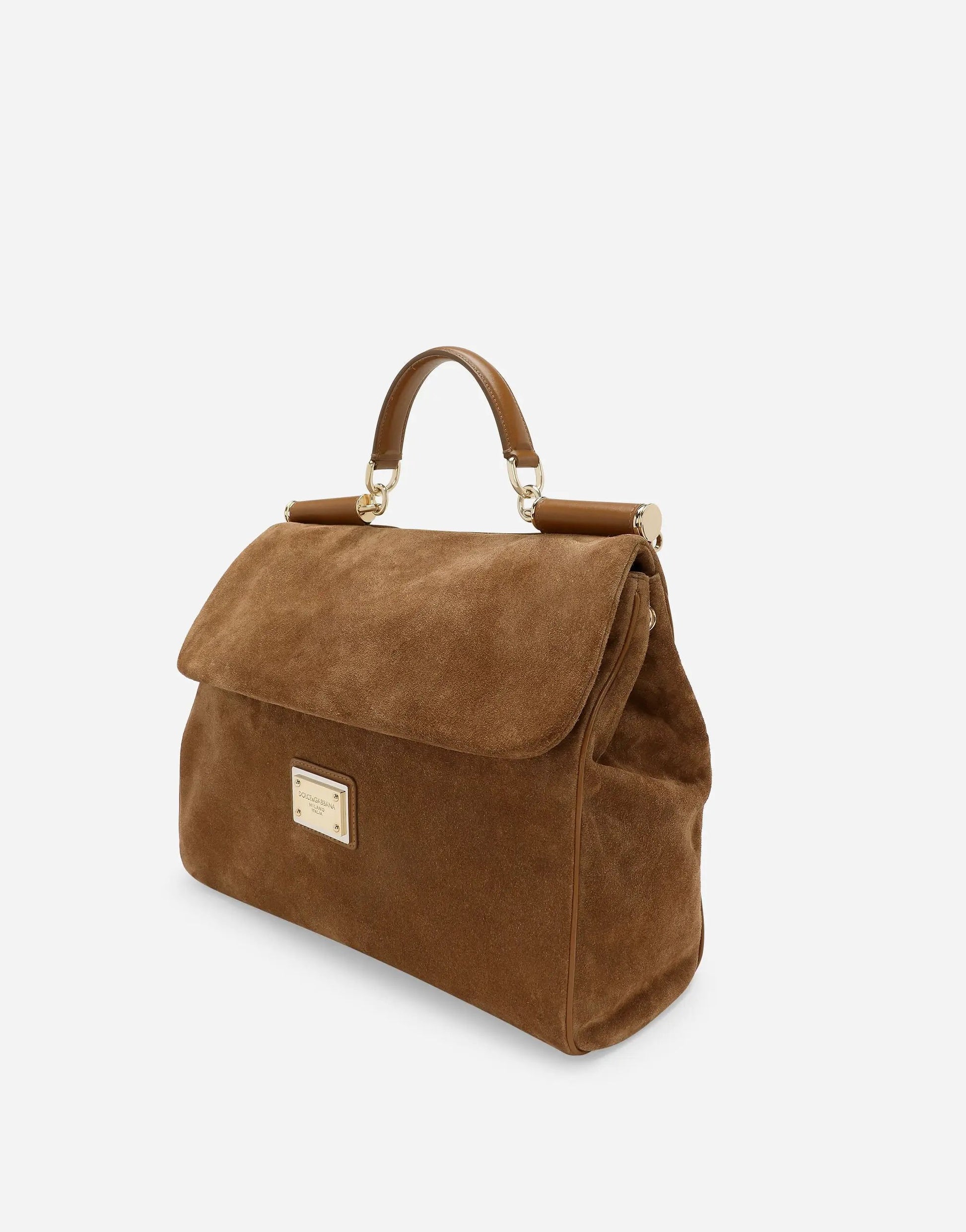 Sicily Large Suede Soft Bag in Brown Handbags DOLCE & GABBANA - LOLAMIR