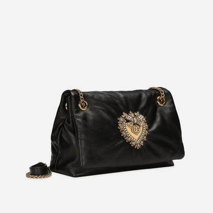 Devotion Soft Medium Shoulder Bag in Black Handbags DOLCE & GABBANA - LOLAMIR