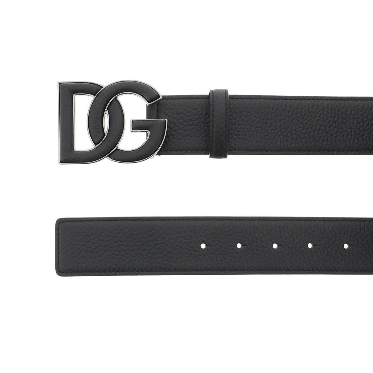 D&G Logo Buckle Leather Belt