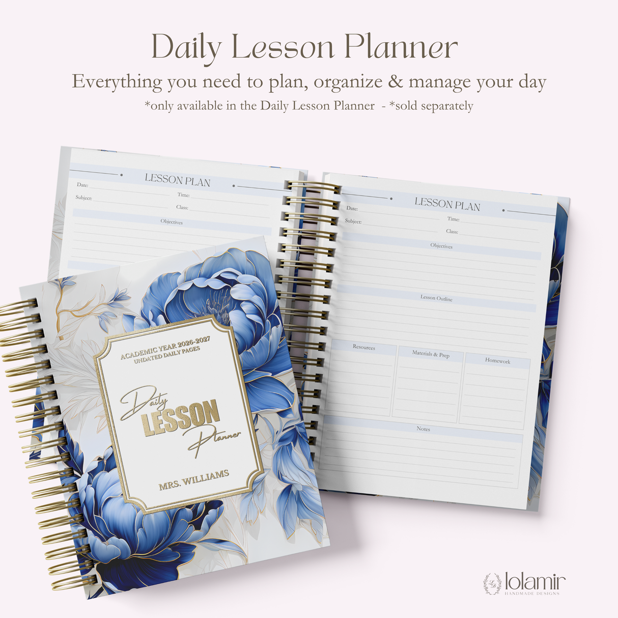 Teacher Planner 2026-2027, Monthly & Weekly High School Lesson Plan, Custom Spiral Hardcover, Academic Year, Back to School Teacher Gift - view 14