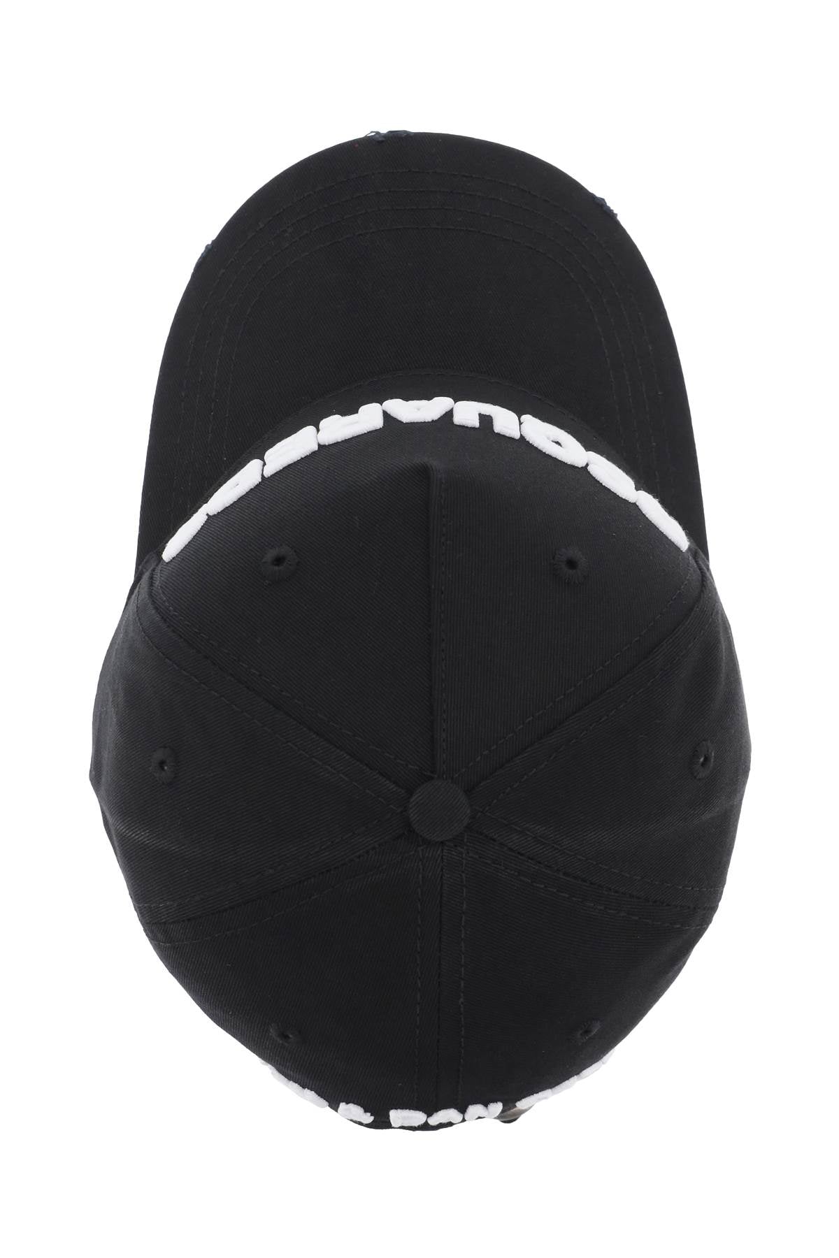 Embroidered Cotton Baseball Cap in Black