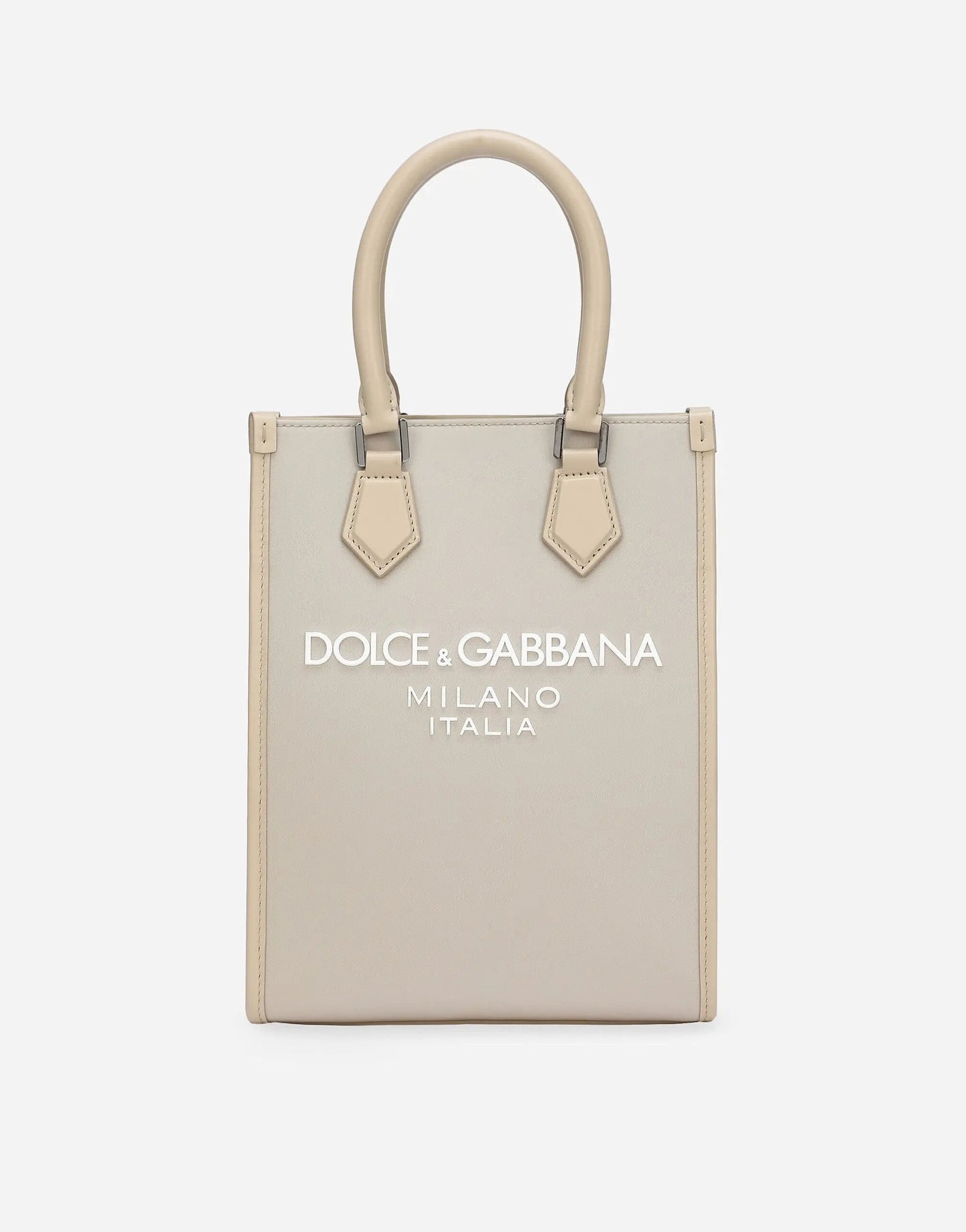 Small nylon bag with rubberized logo in Beige Handbags DOLCE & GABBANA - LOLAMIR