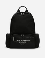 Nylon Backpack with Rubberized Logo Handbags DOLCE & GABBANA - LOLAMIR