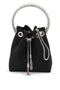 Bon Bon Satin with Crystal Handle Bag in Black