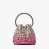 Bon Bon Crystal Bucket Bag in Candy Pink/Silver Handbags JIMMY CHOO - LOLAMIR