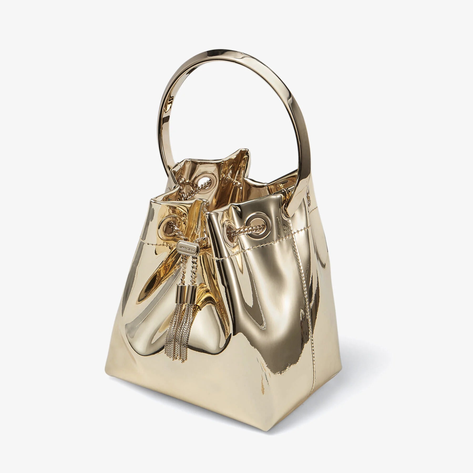 Bon Bon Mini Mirror Bucket/S Bag in Gold Handbags JIMMY CHOO - LOLAMIR