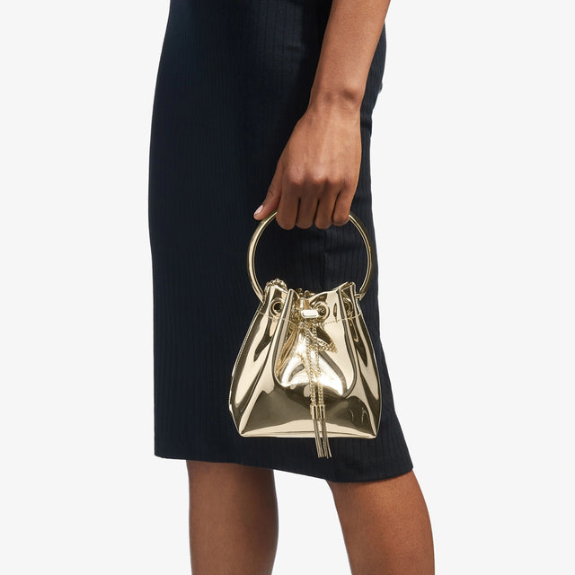 Bon Bon Mini Mirror Bucket/S Bag in Gold Handbags JIMMY CHOO - LOLAMIR