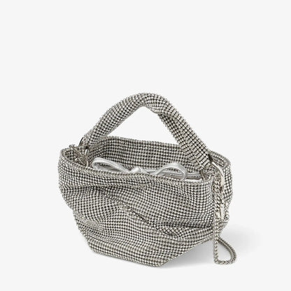 Bonny Crystal Mesh Bag in Silver Handbags JIMMY CHOO - LOLAMIR