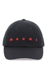 Marni Embroidered Logo Baseball Cap in Black